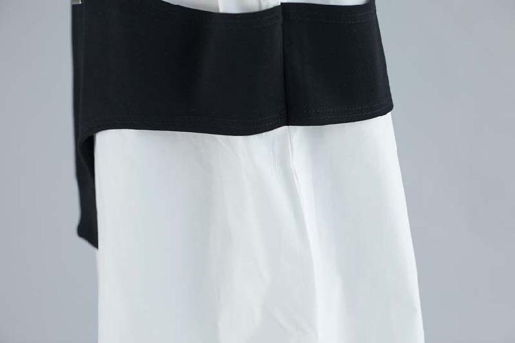Women Irregular Black&White Cozy Dresses-STYLEGOING