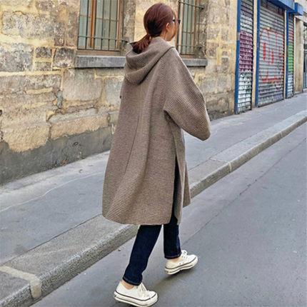 Women Knitting Split Pullower Loose Overcoat-STYLEGOING