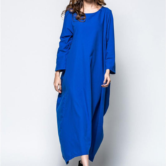 Plus Sizes Women Fall Long Cozy Dresses-STYLEGOING