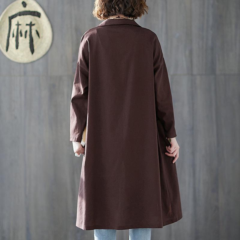 Women Plus Size Long Sleeve Shirt Overcoat-STYLEGOING
