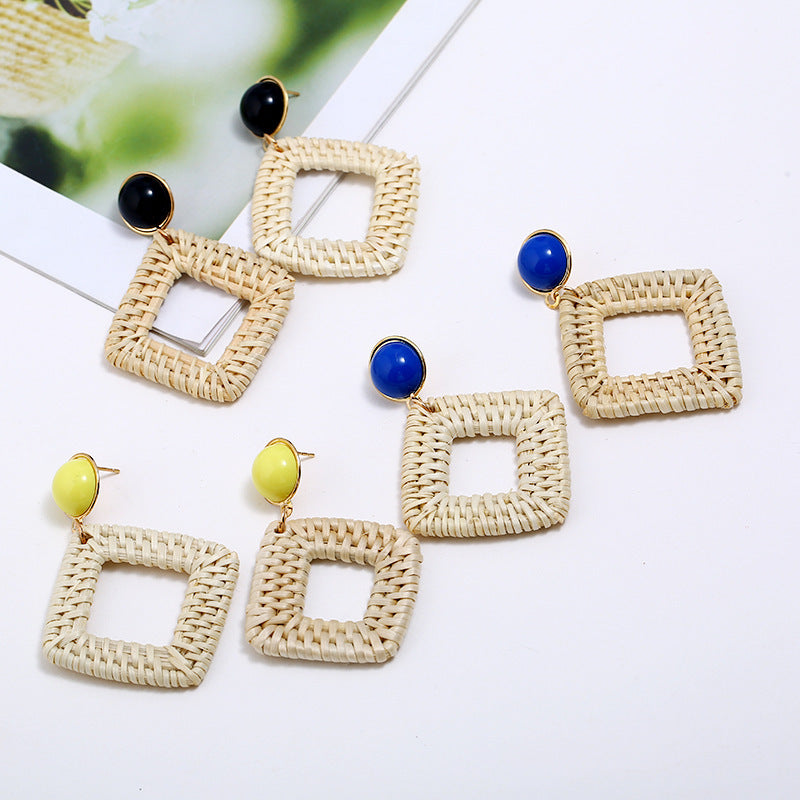 Vintage Boho Hanmade Woven Earrings for Women