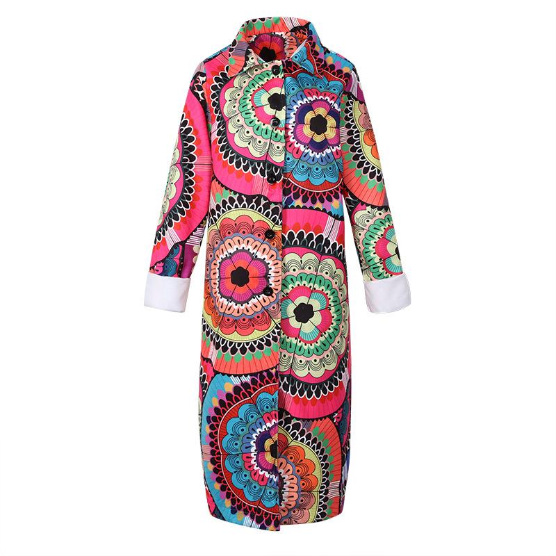 Women Print Long Outerwear for Winter-STYLEGOING