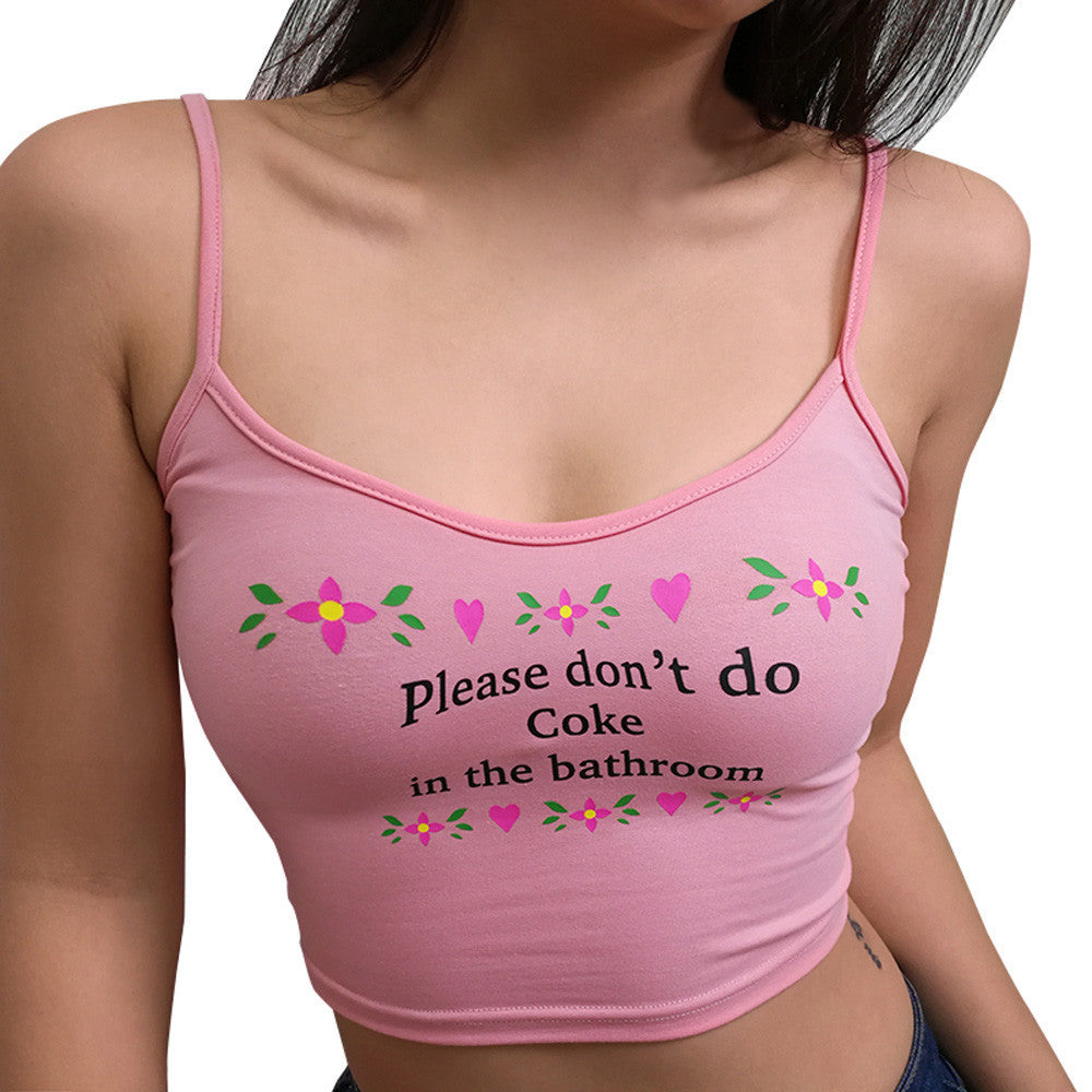 Cute Sexy Letter Design Strapless Crop Tops