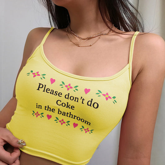 Cute Sexy Letter Design Strapless Crop Tops