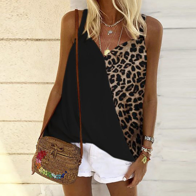 Sexy Contrast Leopard Summer Women Crop Tops