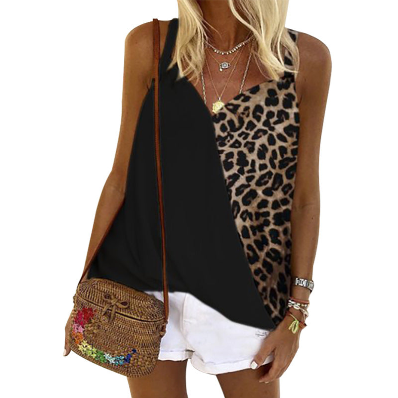 Sexy Contrast Leopard Summer Women Crop Tops