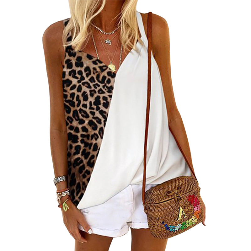 Sexy Contrast Leopard Summer Women Crop Tops