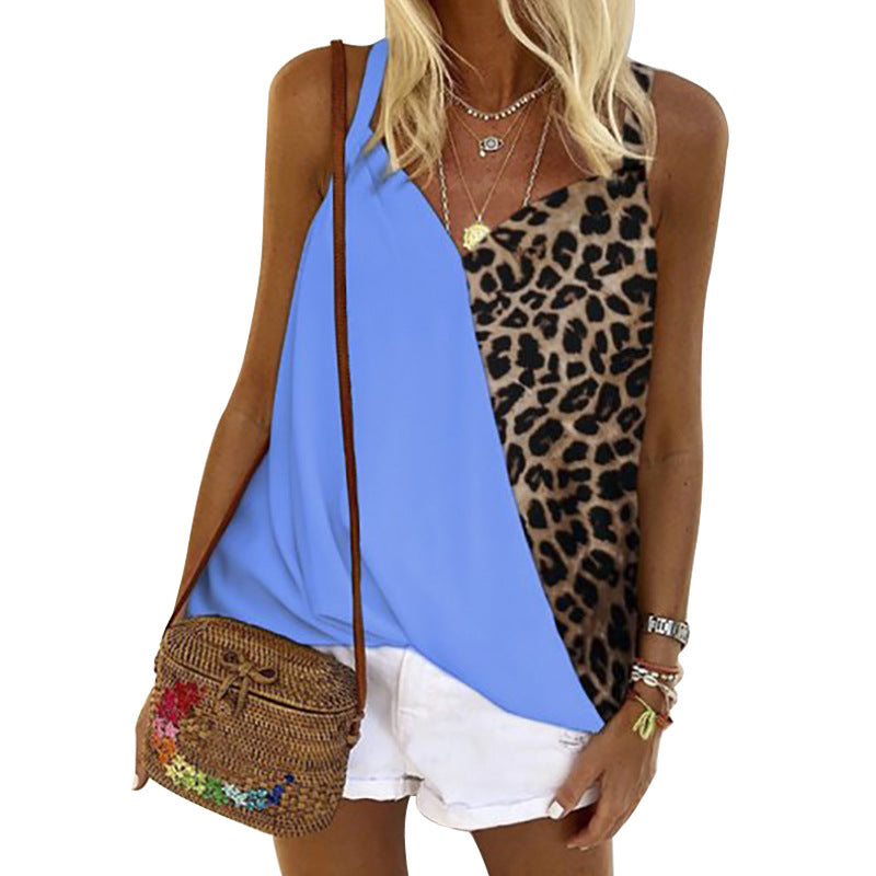 Sexy Contrast Leopard Summer Women Crop Tops