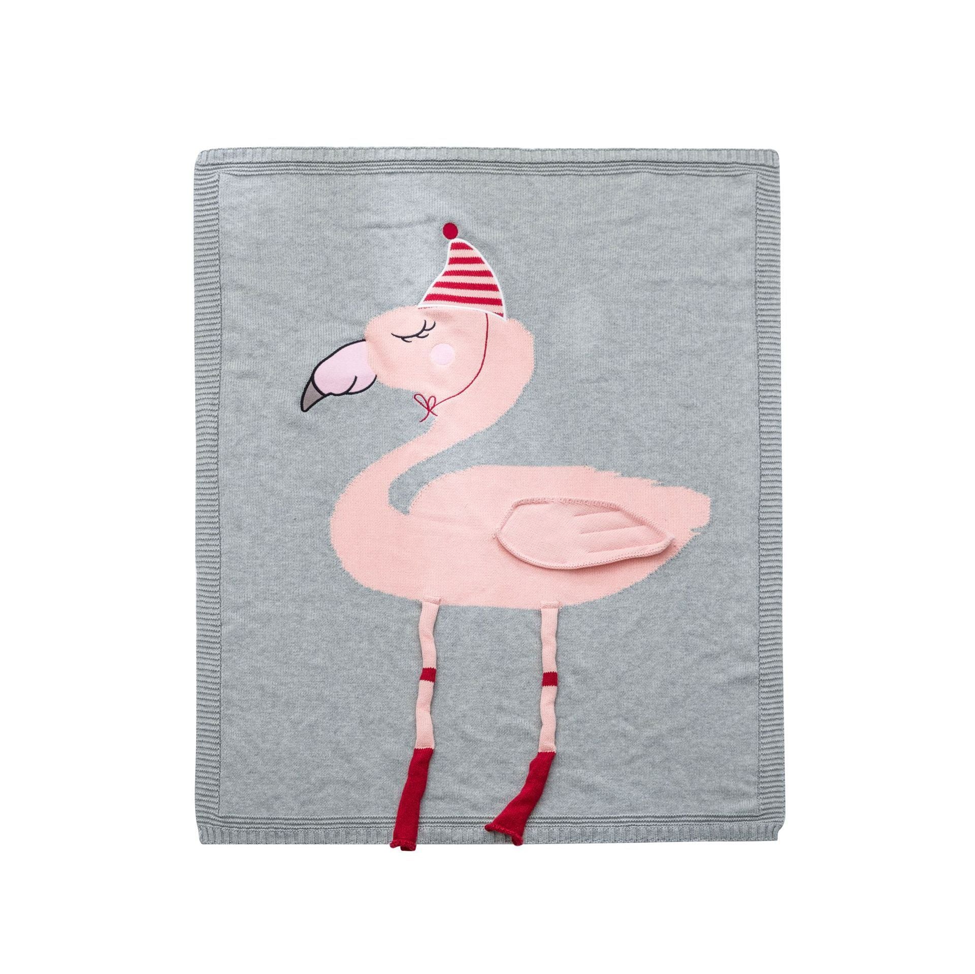 Unicorn Flamingo Print Knitting Kids/Infant Blankets-Gray Flamingo-70x100cm-Free Shipping at meselling99