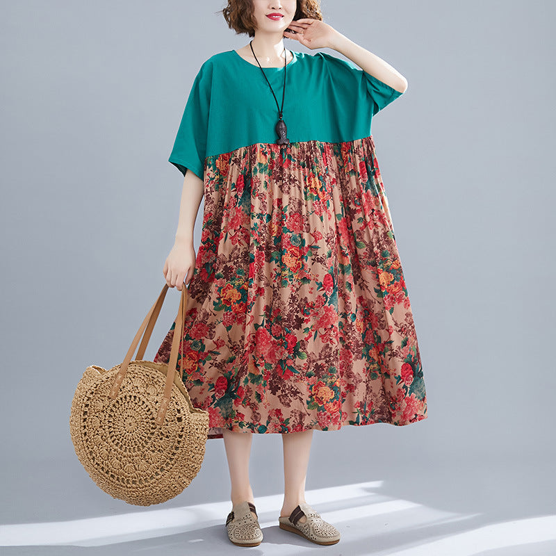 Ethnic Plus Sizes Cozy Linen Summer Maxi Dresses for Women