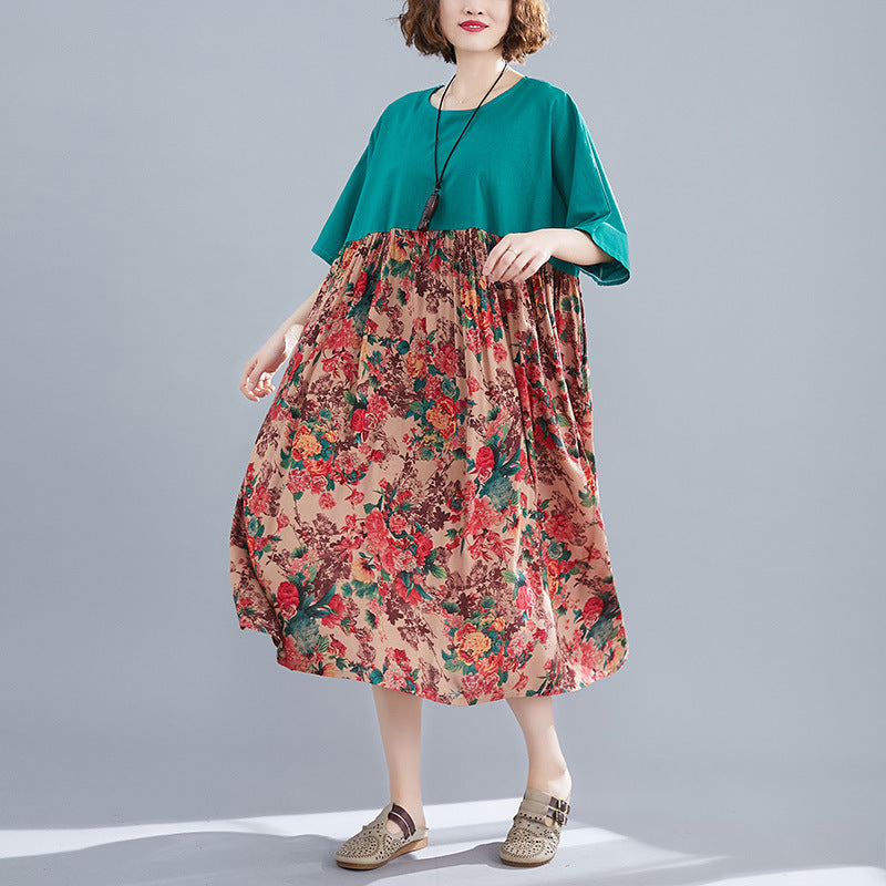Ethnic Plus Sizes Cozy Linen Summer Maxi Dresses for Women