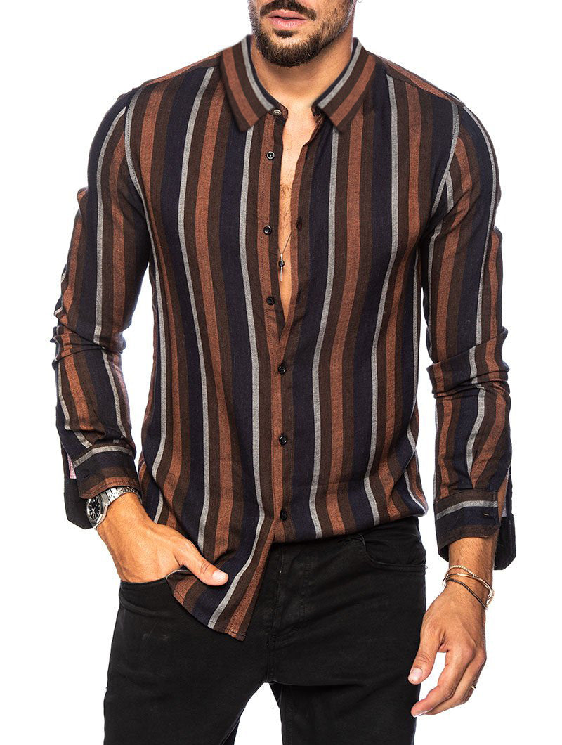 Long Sleeves Striped Shirts for Men