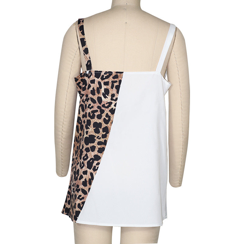 Sexy Contrast Leopard Summer Women Crop Tops