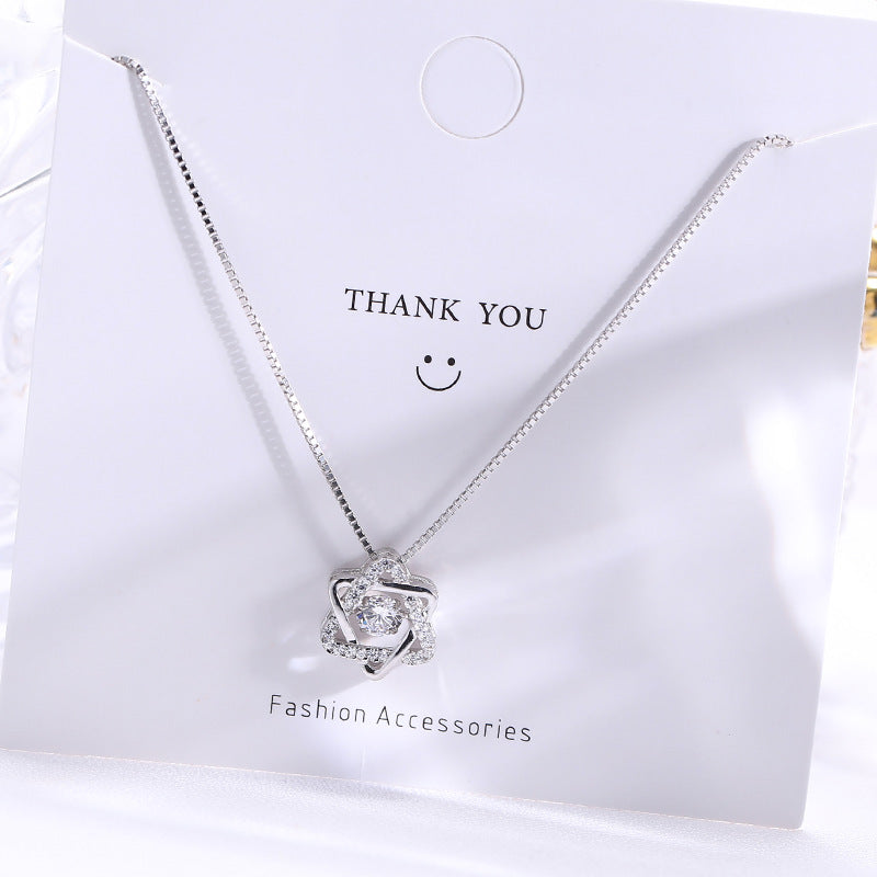 Fashion Hexagram Women Sliver Necklace