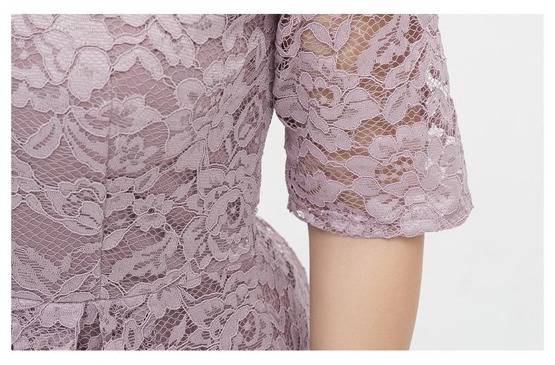 Women Plus Sizes Lace Short Sleeve Dresses-STYLEGOING