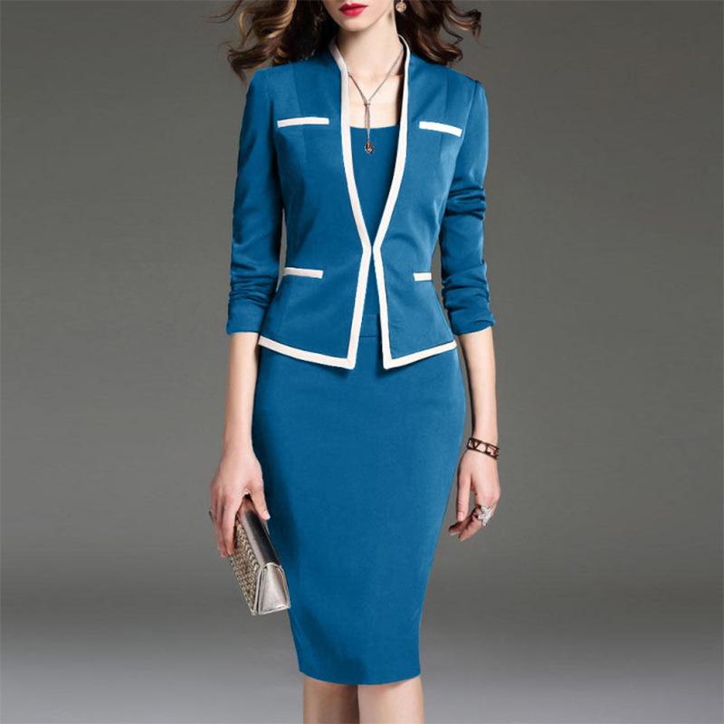 Women Sexy Turnover Bodycon Office Lady Outfits-STYLEGOING