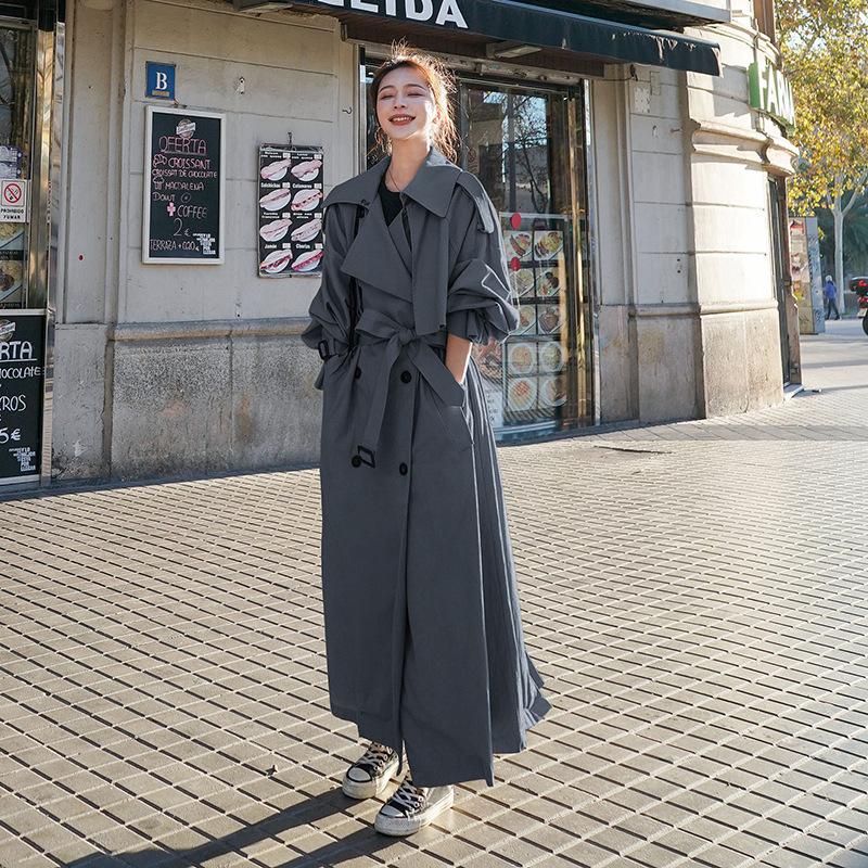 Women Loose Long Fall Trenchcoat-STYLEGOING