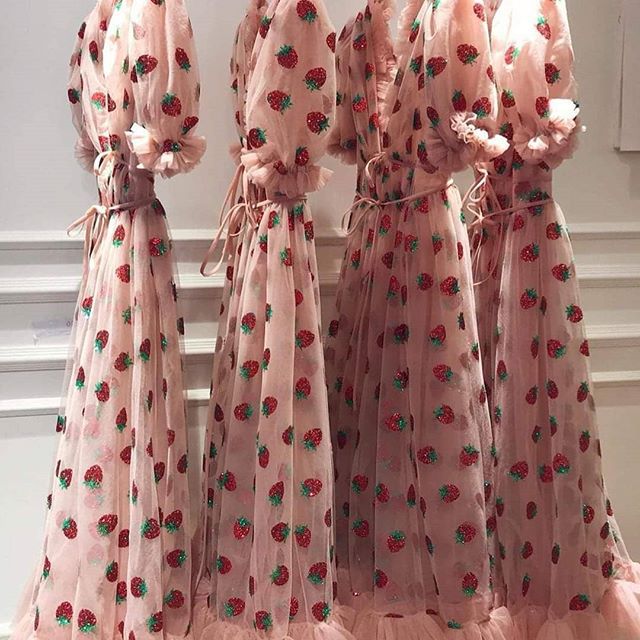 Sweet Puff Sleeves Strawberry Plus Sizes Summer Dresses