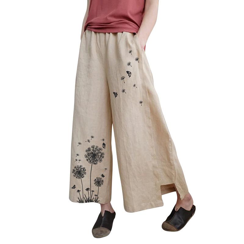 Leisure Linen Pipe Loose Pants-STYLEGOING