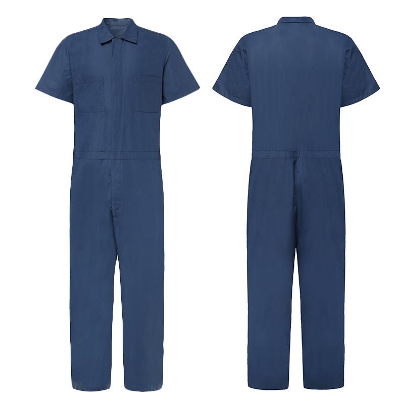 Men's Short Sleeves Zipper Overalls Rompers-STYLEGOING