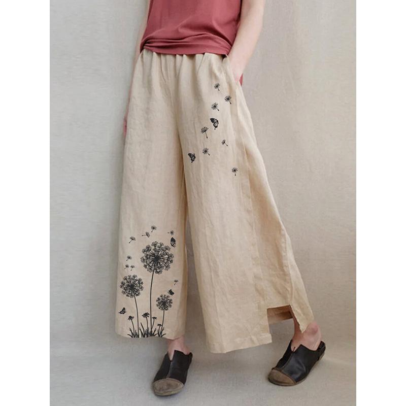 Leisure Linen Pipe Loose Pants-STYLEGOING