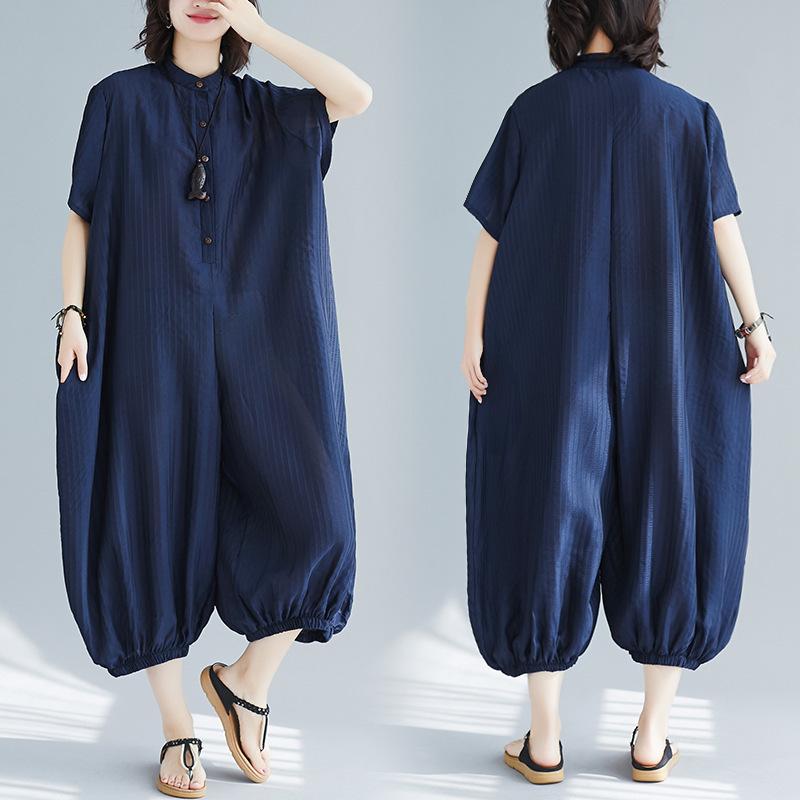 Plus Size Summer Loose Casual Jumpsuits-STYLEGOING