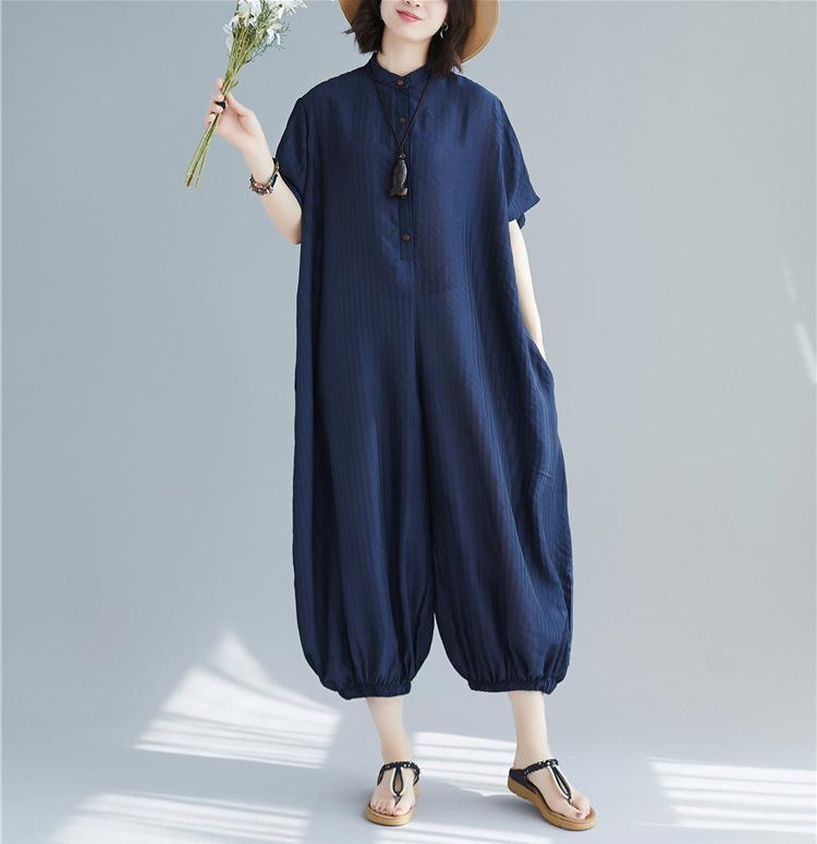 Plus Size Summer Loose Casual Jumpsuits-STYLEGOING