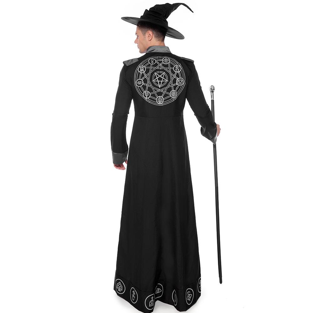 Halloween Men's Classic Black Wizard Predictor Cosplay Costume