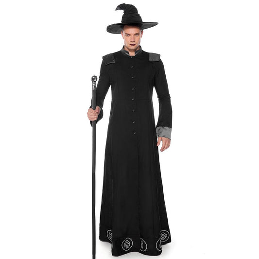 Halloween Men's Classic Black Wizard Predictor Cosplay Costume