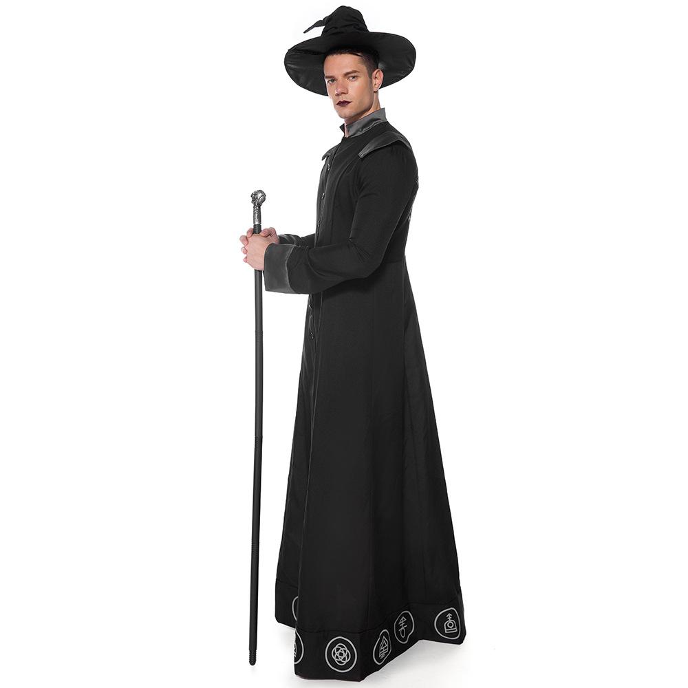 Halloween Men's Classic Black Wizard Predictor Cosplay Costume