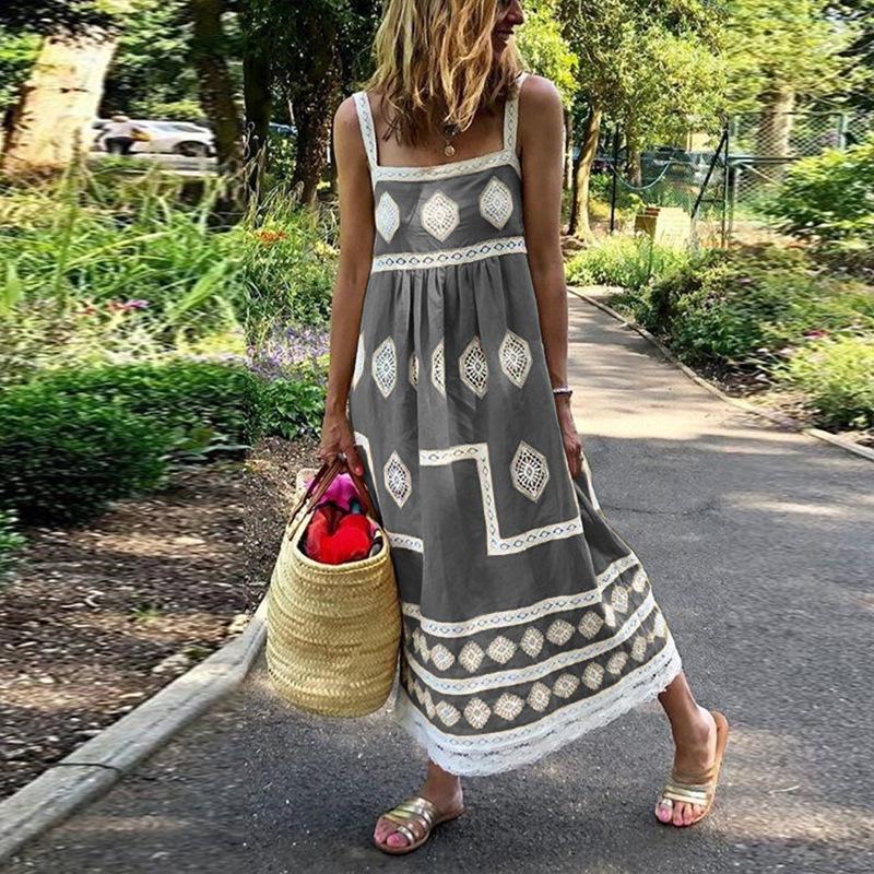 Bohemian Summer Causal Holiday Dresses-STYLEGOING