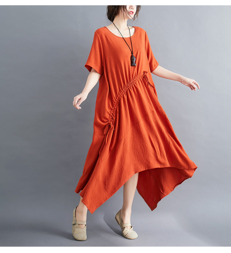 Vintage Irregular Linen Plus Sizes Long Maxi Dresses