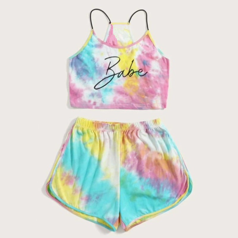 Casual Summer Leatter Crop Tops and Shorts Sets