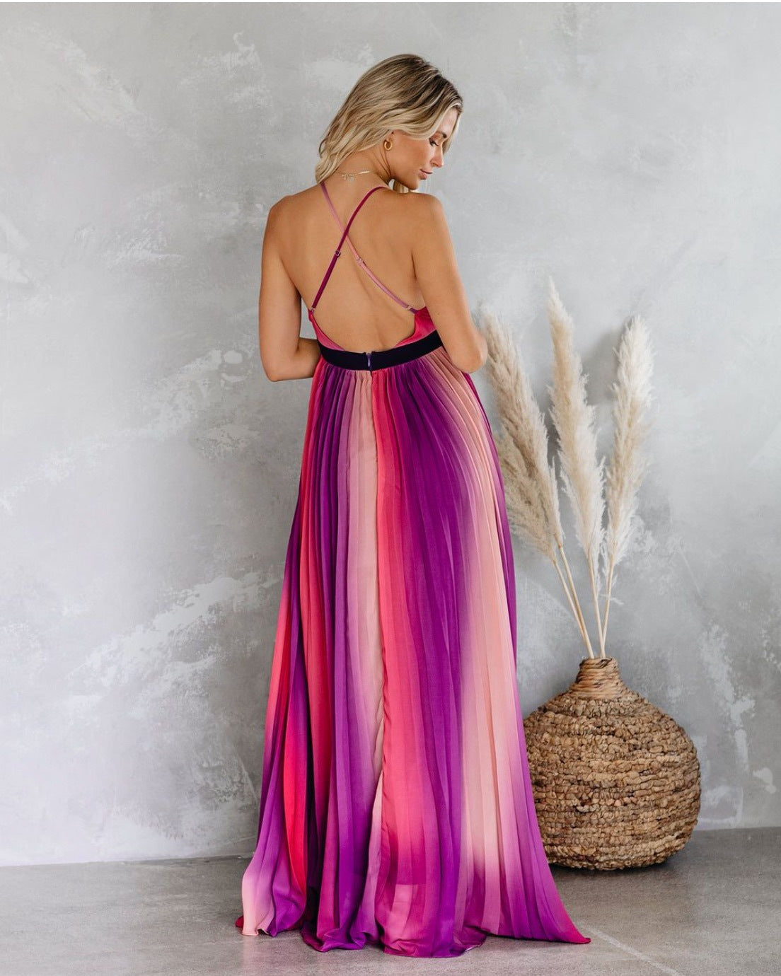 Sexy Women Rainbow Design Long Maxi Dresses