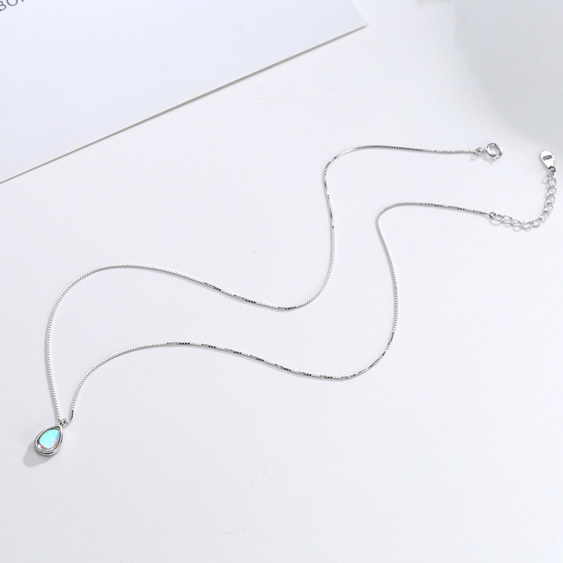 Sterling Sliver Water Drop Pendant Necklace