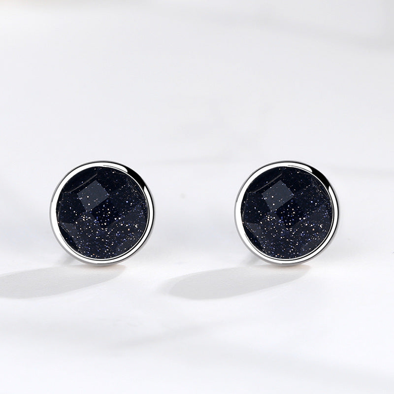 Fashion 925 Sterling Silver Round Vintage Stud Earrings 011