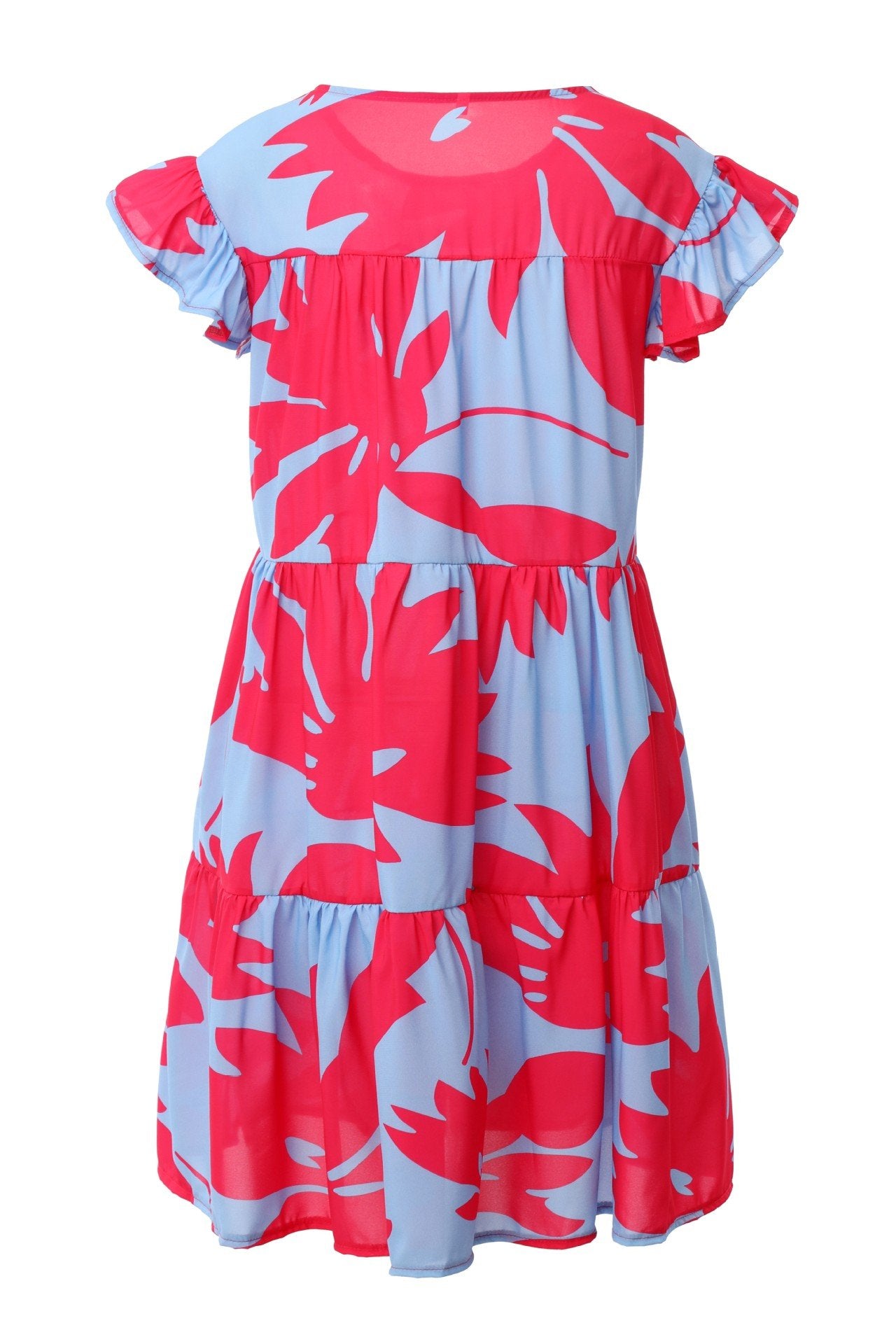 Sweety Floral Print A Line Dresses-STYLEGOING