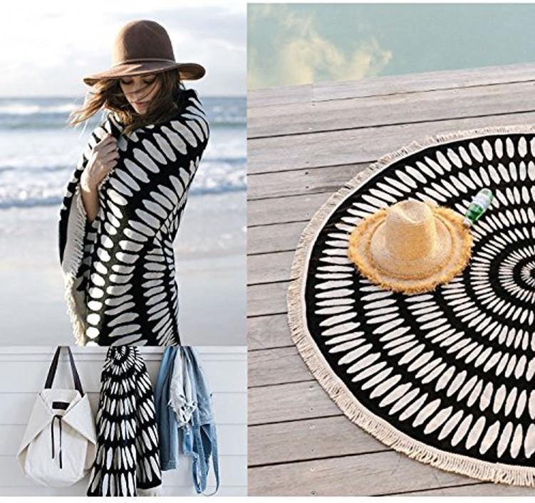 Women Summer Beach Fast Drying Print Beach Towel-STYLEGOING