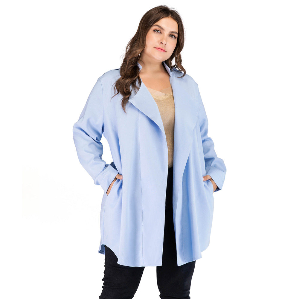 Casual Long Sleeves Plus Sizes Women Overcoat