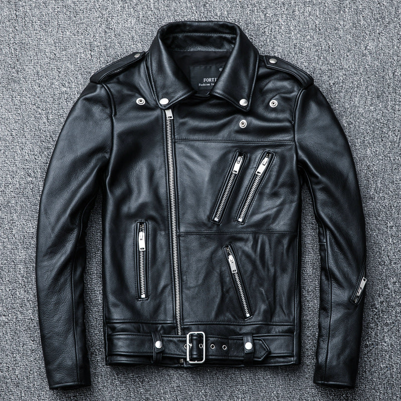Designed Motorcycle Cowhide Leather Jackets for Men