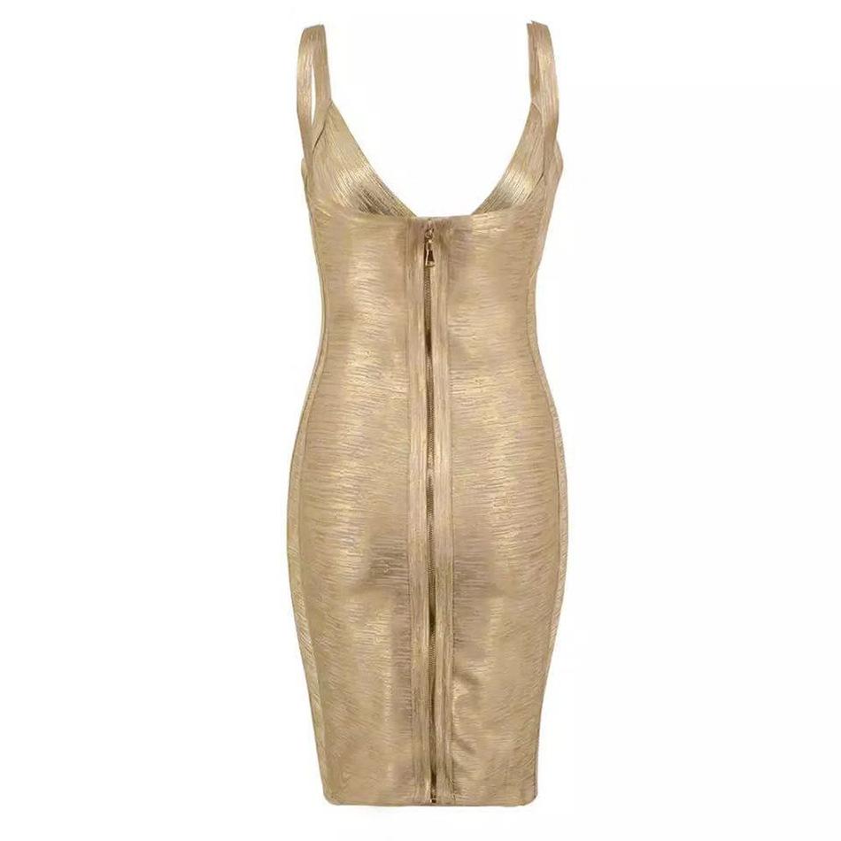 Gold Bandage Sexy Party Evening Dresses-STYLEGOING