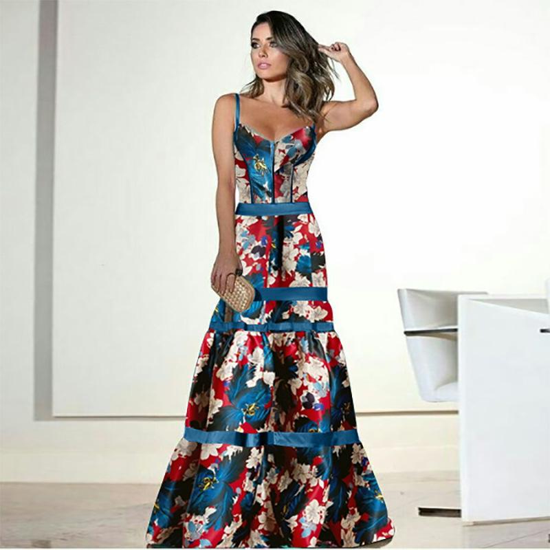 Sexy Summer Floral Print Long Dresses-STYLEGOING