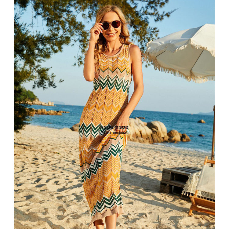 Sexy Women Summer Knitting Long Beach Dresses