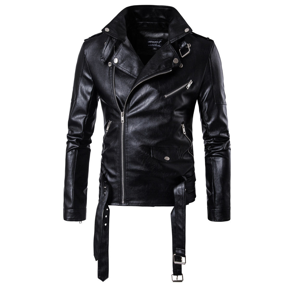 Black PU Leather Motocycle Jackets for Men