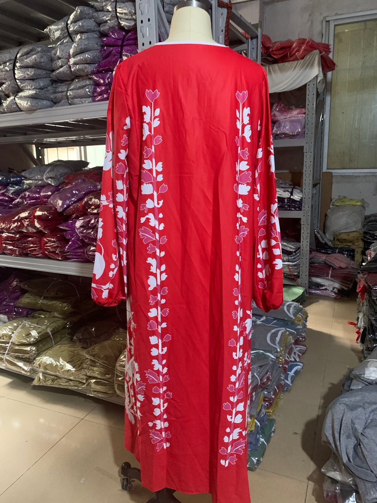 New Floral Print Loose Plus Sizes Long Boho Dresses-STYLEGOING