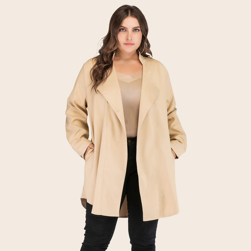 Casual Long Sleeves Plus Sizes Women Overcoat