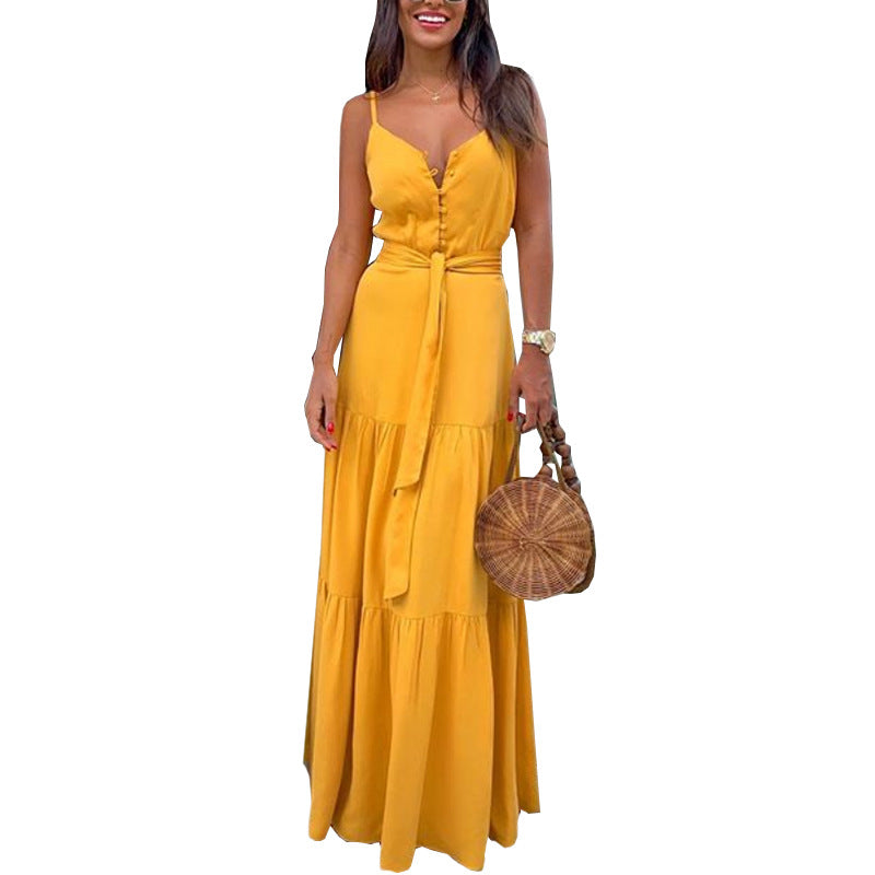 Sexy V Neck Women Long Dresses