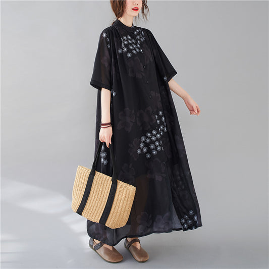 Summer Fashion Plus Sizes Chiffon Shirts Dresses