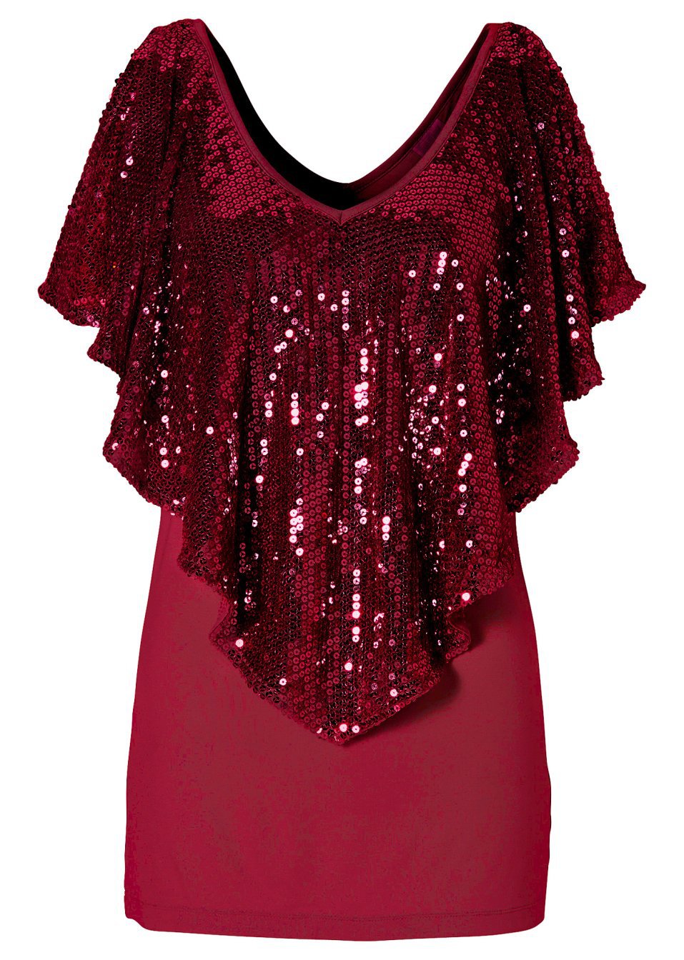 Sexy V Neck Sequined T Shirts