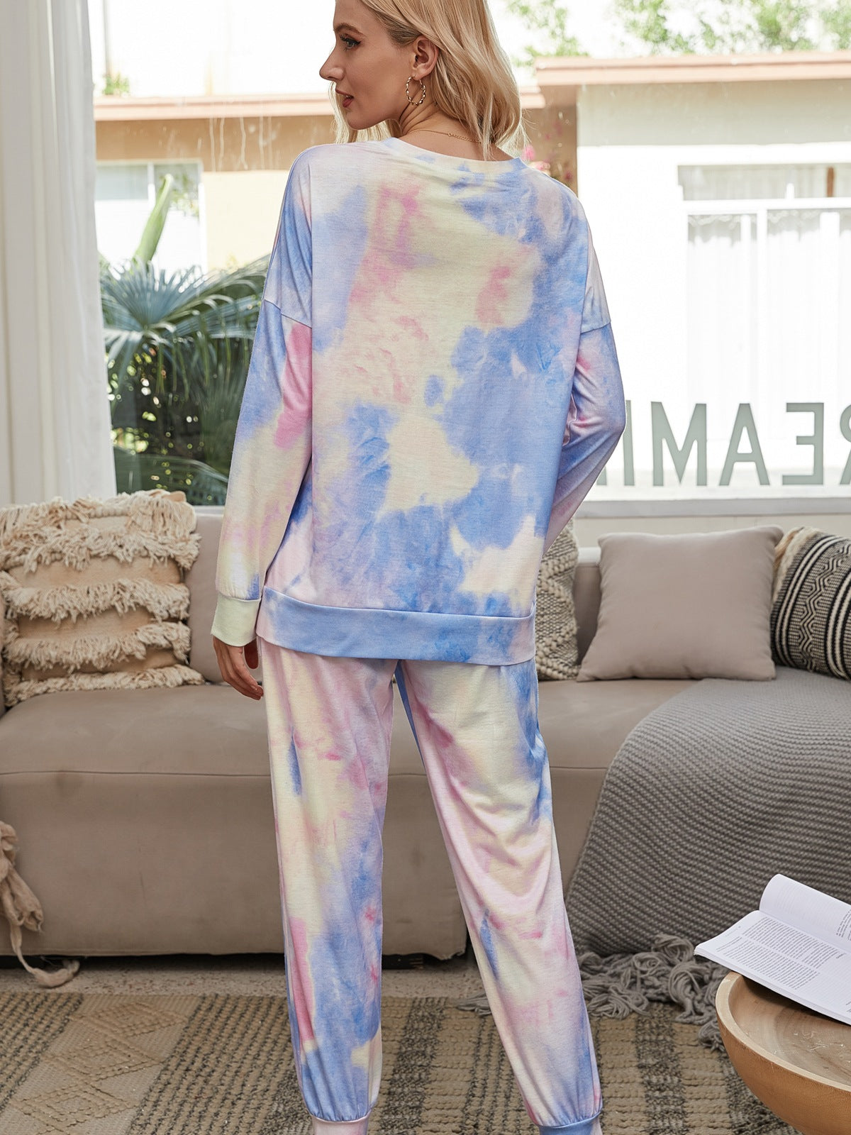 Casual Dyed Long Sleeves Women Homewear Sets